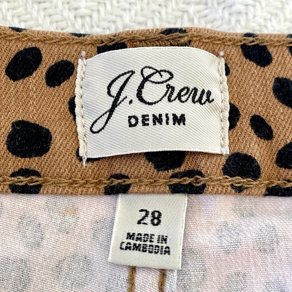 J. Crew 9" Toothpick Stretch Jeans in Cheetah Print, Size 28 - Picture 7 of 11